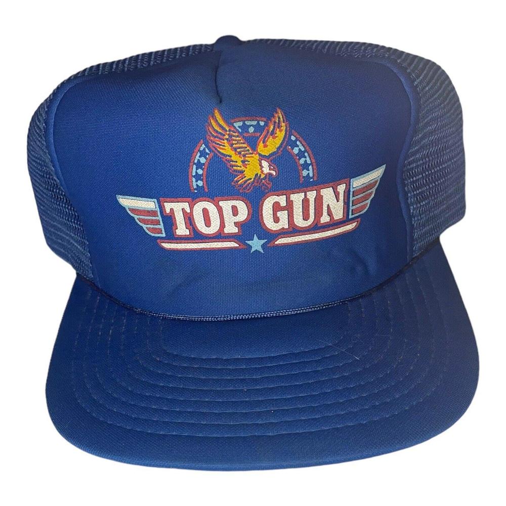 Vintage 1980s Top Gun The Movie Printed Trucker Hat Adjustable Mesh